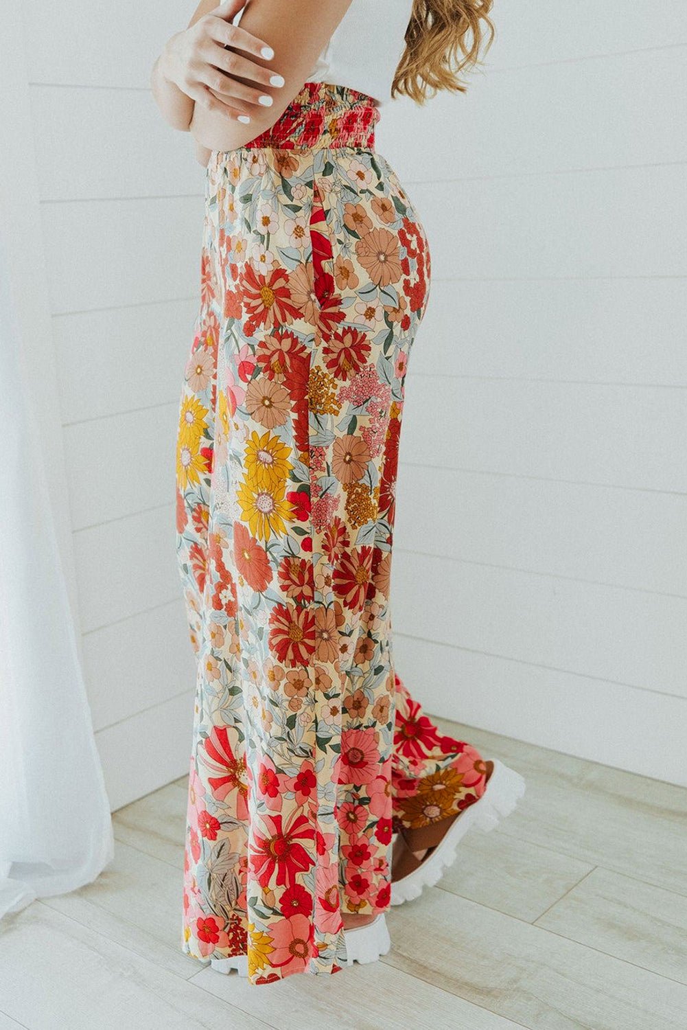 White Ruffled Tank Floral Dress