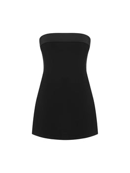 Strapless A-line Layered Neckline Mini Dress