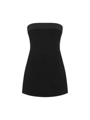 Strapless A-line Layered Neckline Mini Dress