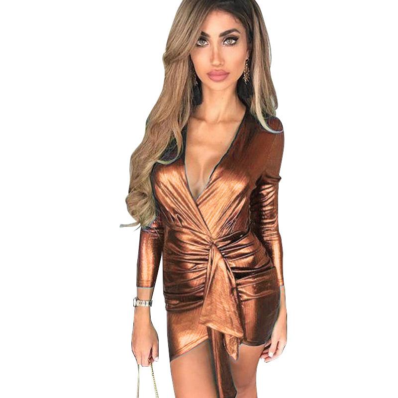 Wrap Bandage Deep V Bodycon Mini Dresses