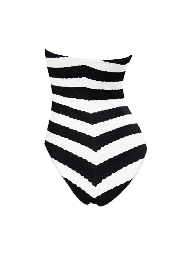 Barbie Vintage Swimsuit One Piece stripe Strapless Bikini