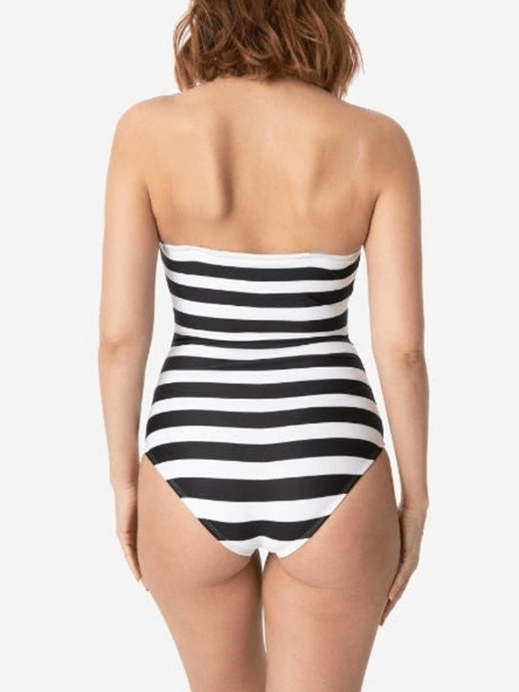 Barbie Vintage Swimsuit One Piece stripe Strapless Bikini