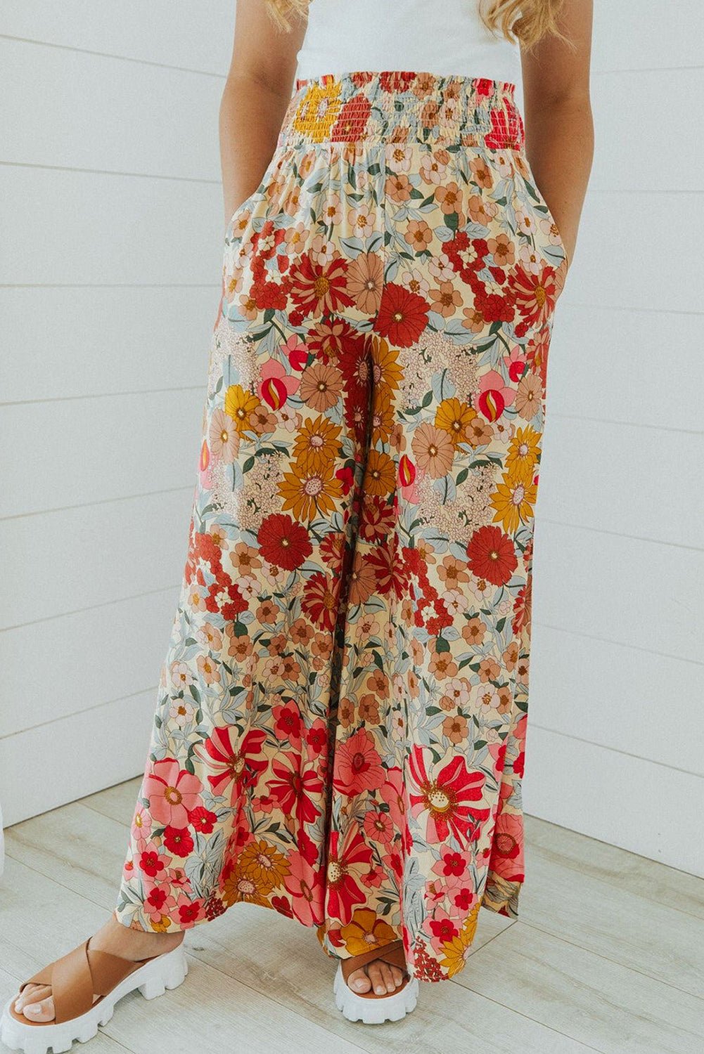 White Ruffled Tank Floral Dress