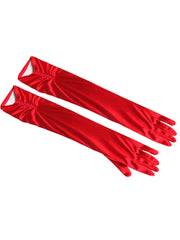 Elegant Satin Opera-length Women Ruched Gloves