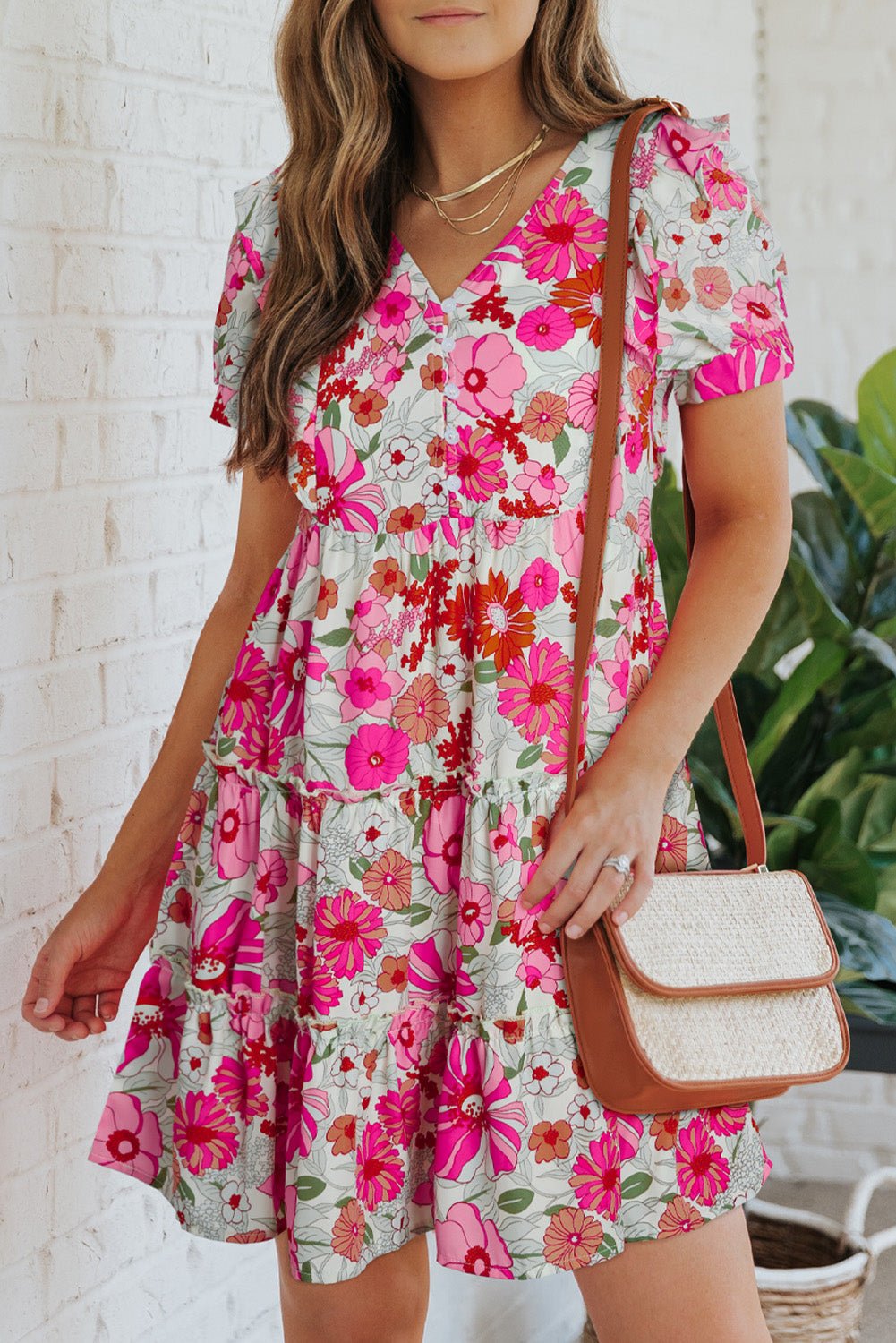 White Ruffled Tank Floral Dress