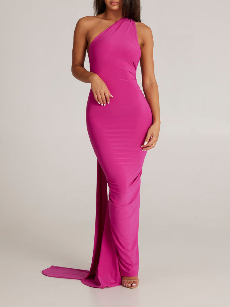 Elongated Sash Halter Sleeveless Open Back Maxi Dress