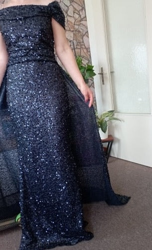 Sequin Detachable Train Floor-Length Dresses