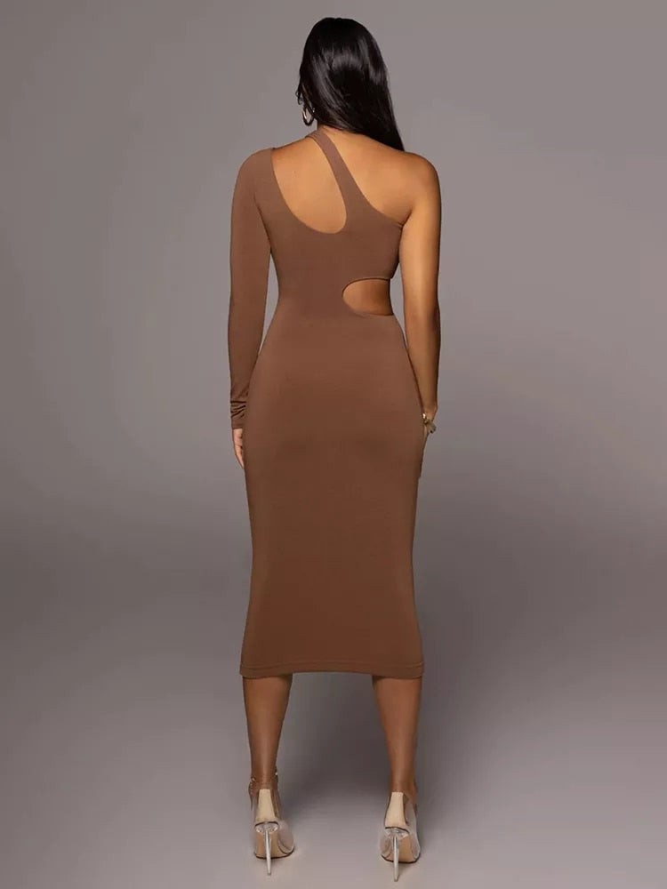 One Shoulder Sexy Cut Out Dresses