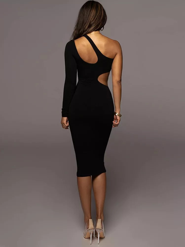 One Shoulder Sexy Cut Out Dresses