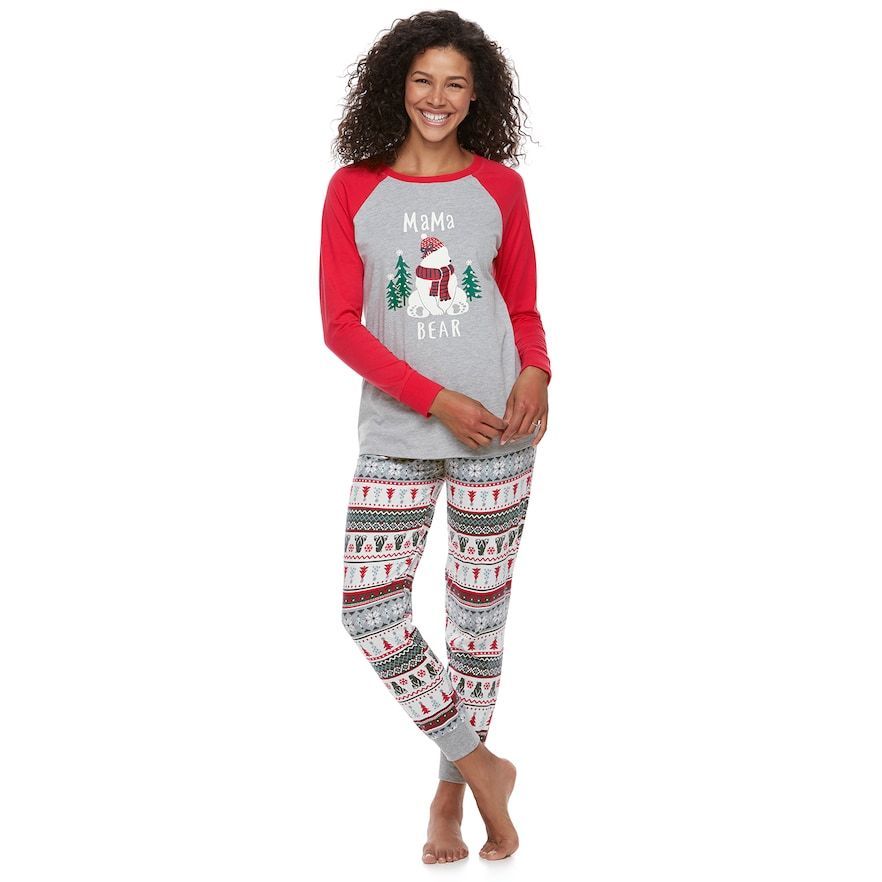 Bear Print Christmas Family Matching Pajamas Sets