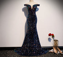 Big Sequined Floor-Length With Train Dresses