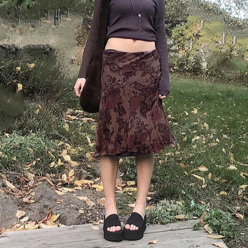 Printed Midi Skirt