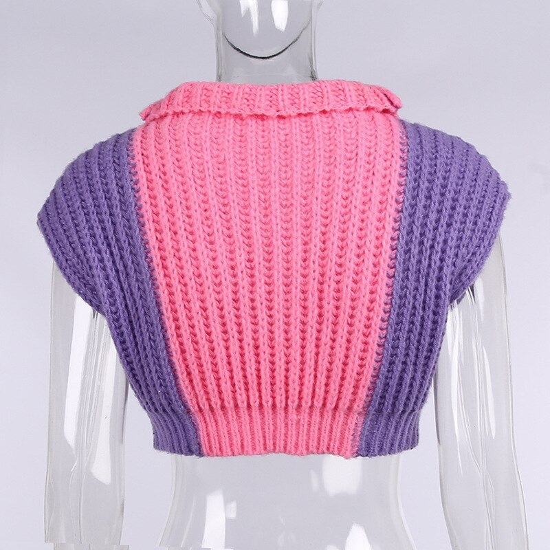 Collar Knit Crop Sweater