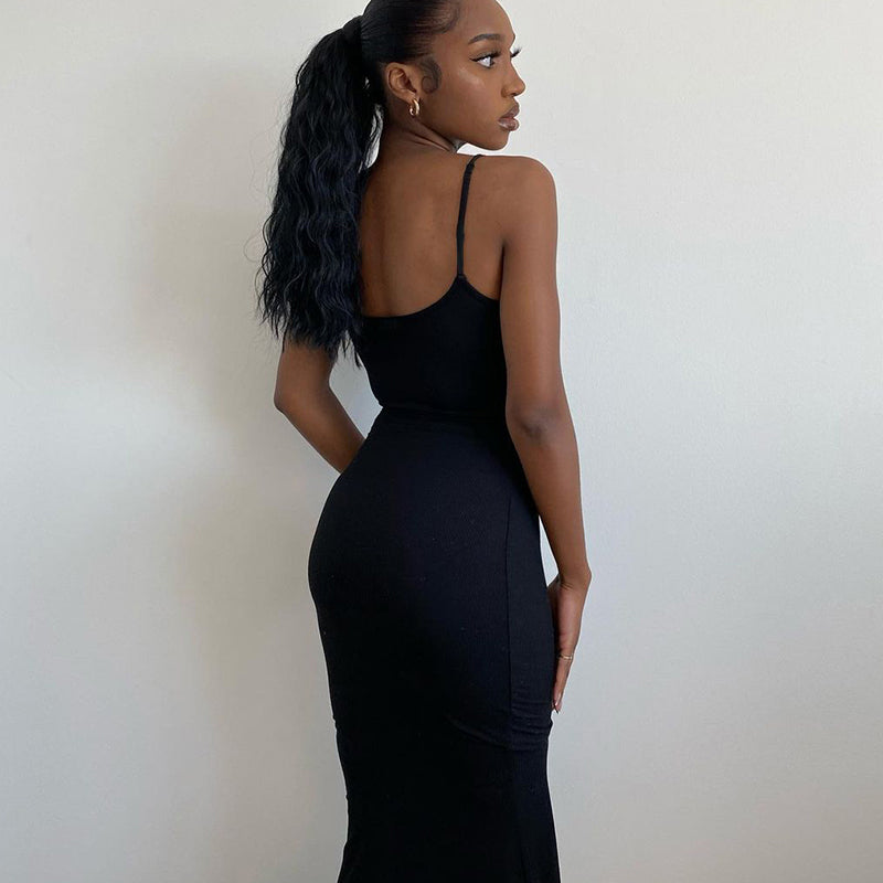 Slip Sleeveless Backless Slim Maxi Dress