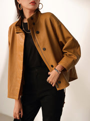 Genuine Leather Loose Short Coats