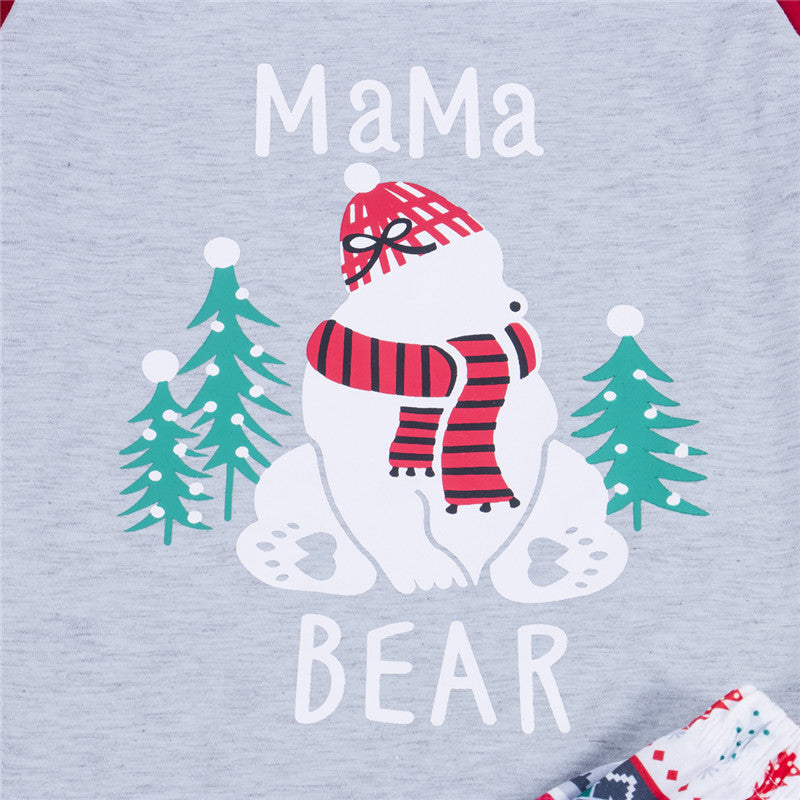 Bear Print Christmas Family Matching Pajamas Sets