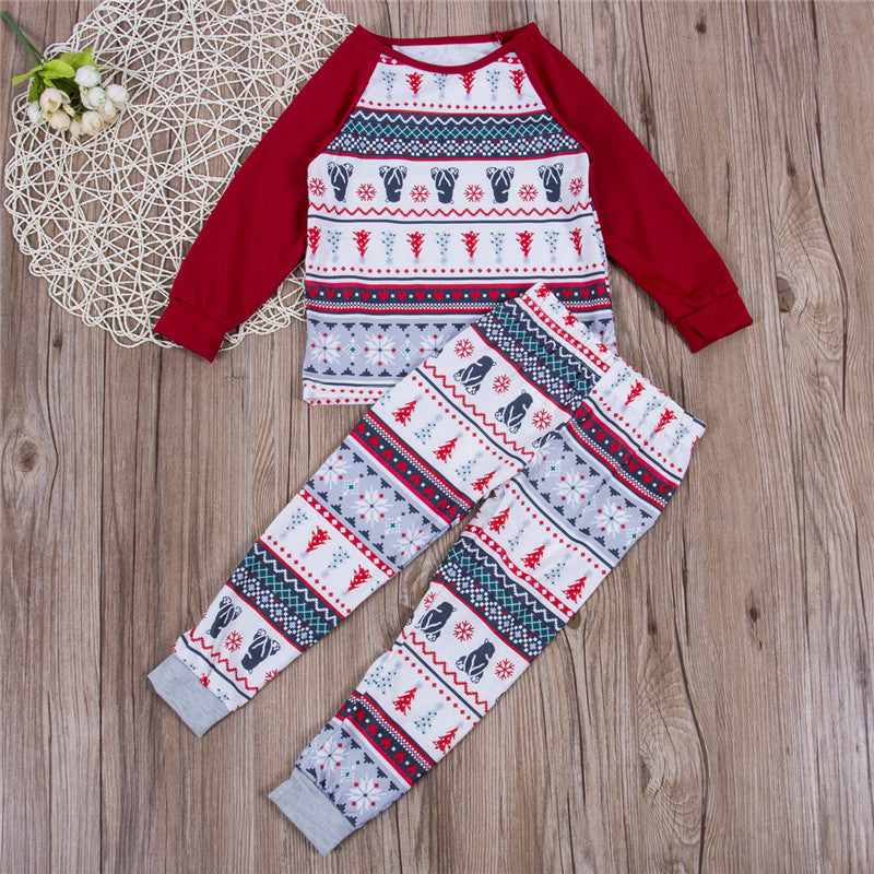 Bear Print Christmas Family Matching Pajamas Sets