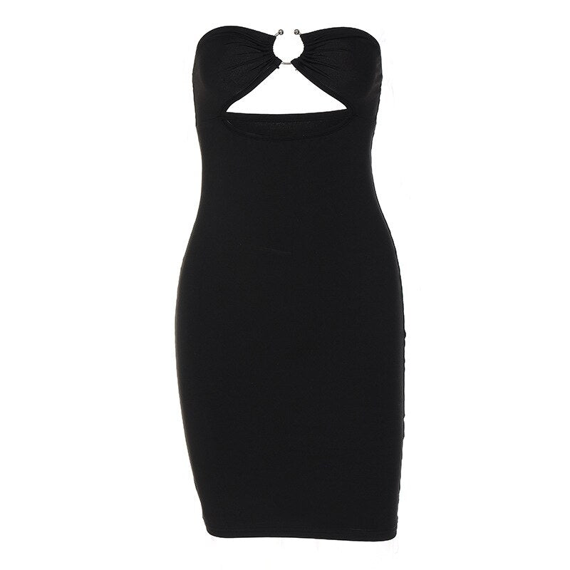 Front Ring Tube Bodycon Dress