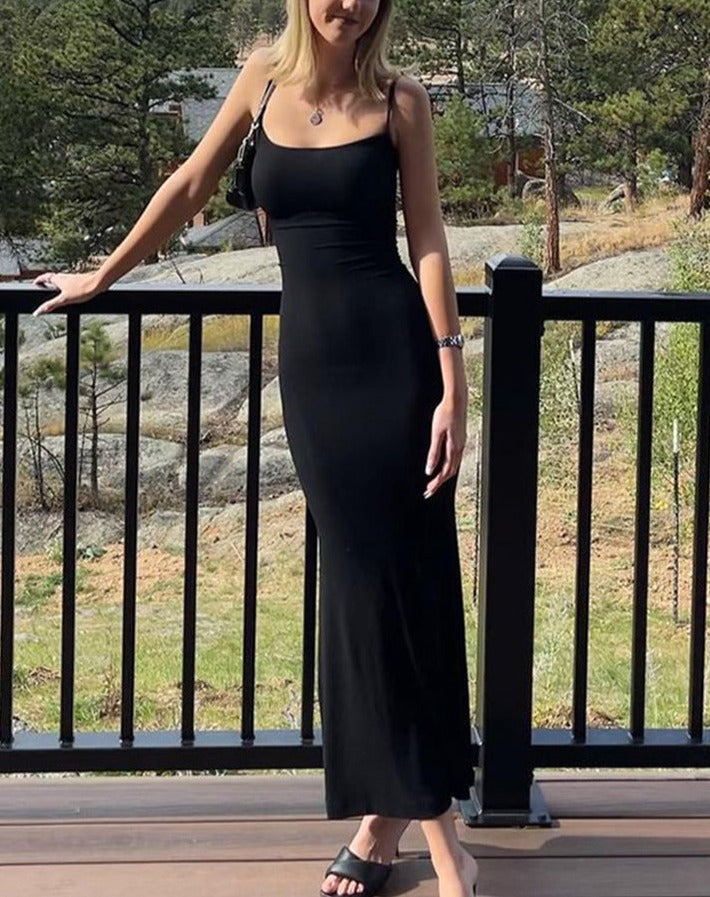 Slip Sleeveless Backless Slim Maxi Dress