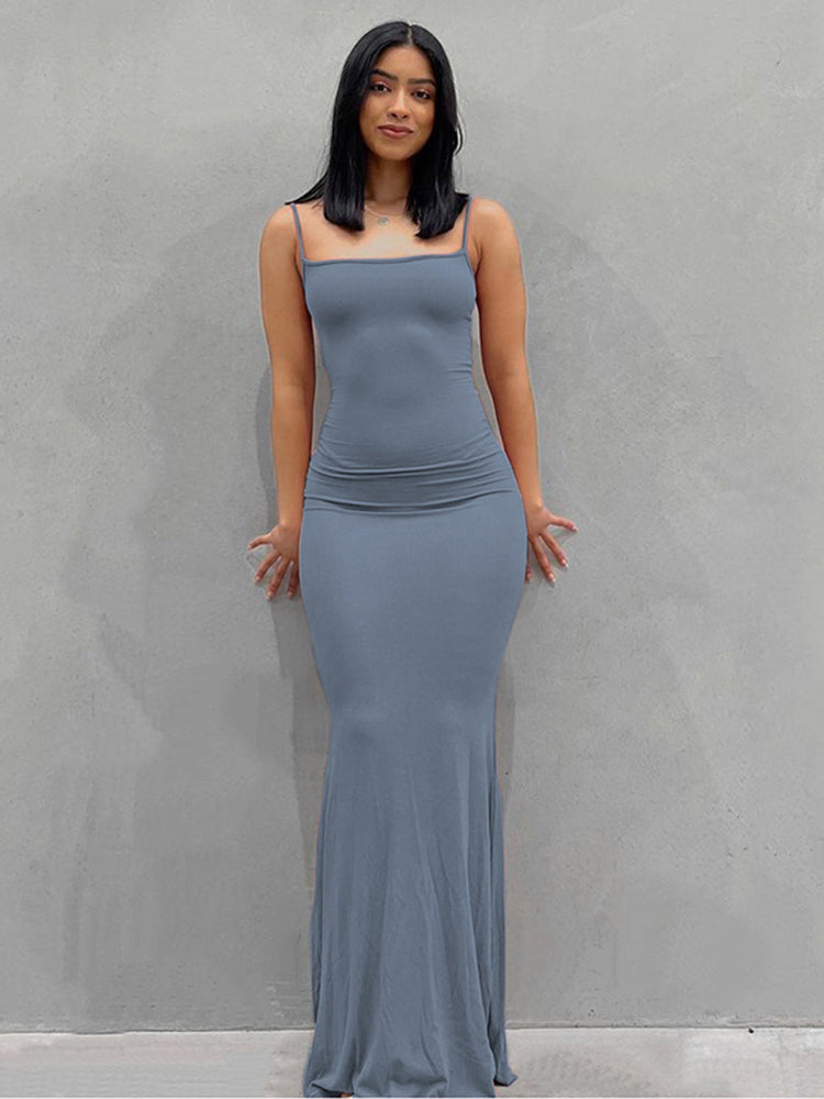 Slip Sleeveless Backless Slim Maxi Dress