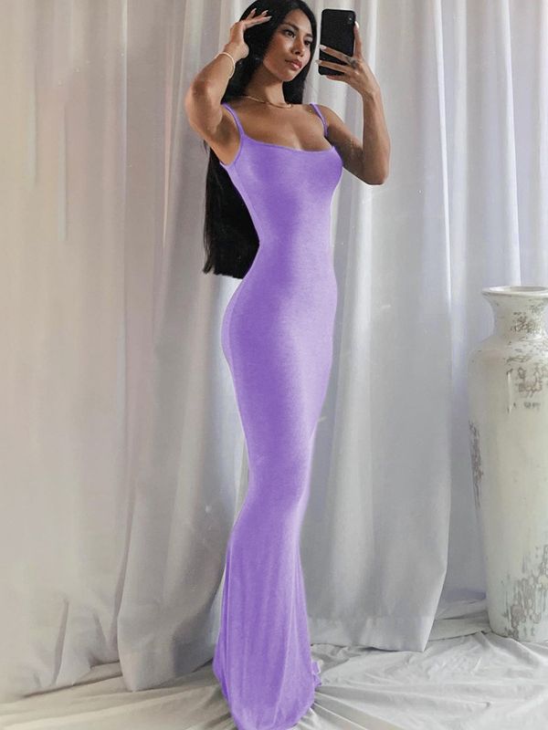 Slip Sleeveless Backless Slim Maxi Dress