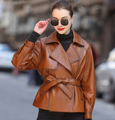 Genuine Leather Short Trench Coats