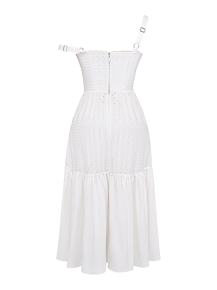 Vintage Sweetheart Neck Cotton Midi Sundress