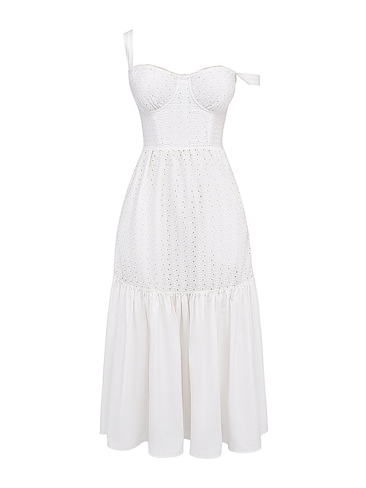 Vintage Sweetheart Neck Cotton Midi Sundress