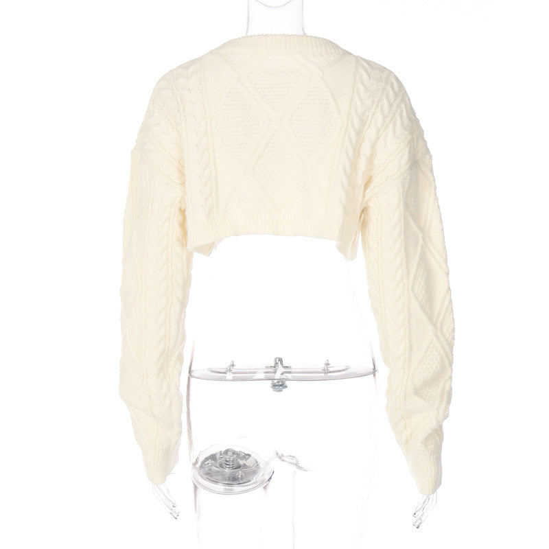 Cable Knit Cropped Sweater