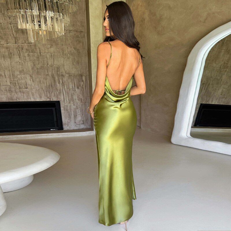 Backless Sleeveless Slim Long Dresses