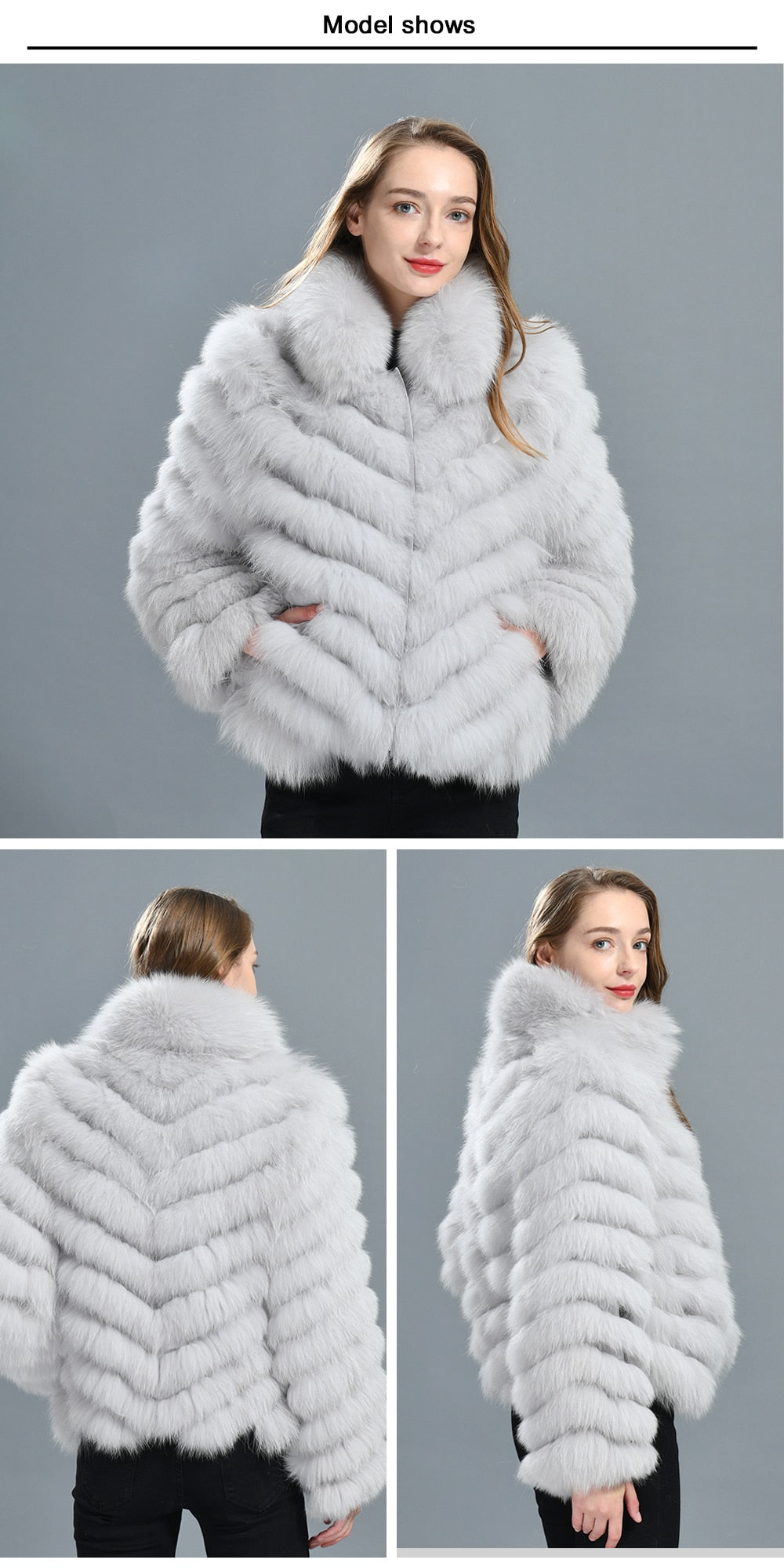 Reversible Knitted Real Fur Coats Silk Liner