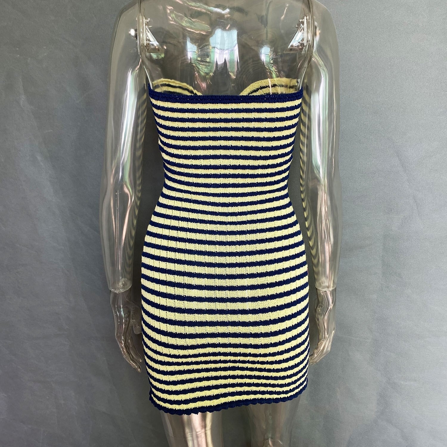 Knitted Stripe Tube Twist Dress