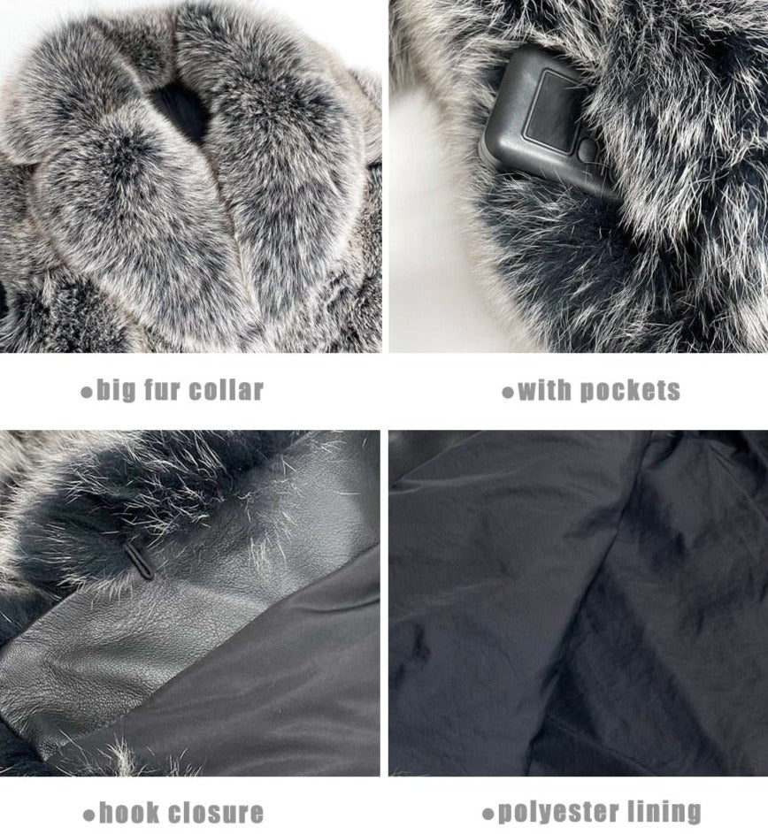 Black Frost Real Fox Fur Coats