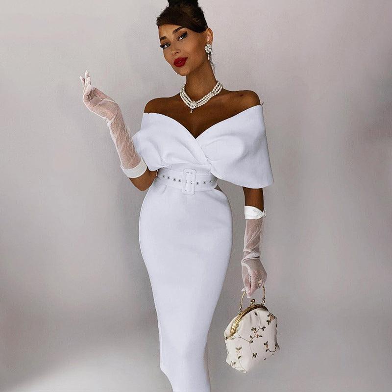 Off Shoulder Elegant Vintage Dress