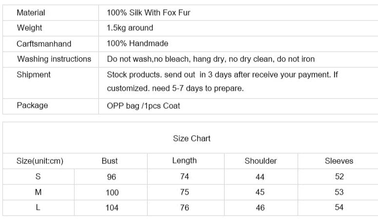 Reversible Real Fur Pattern Silk Lining Coats