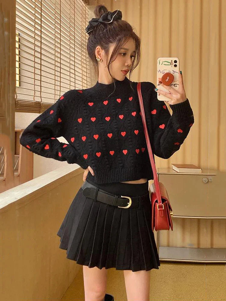 Heart Cabel Knit Sweater