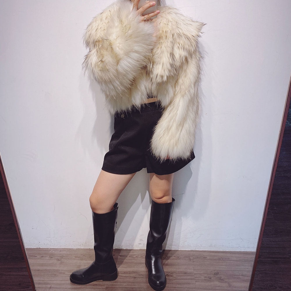 Knitted Real Fur Short Coats