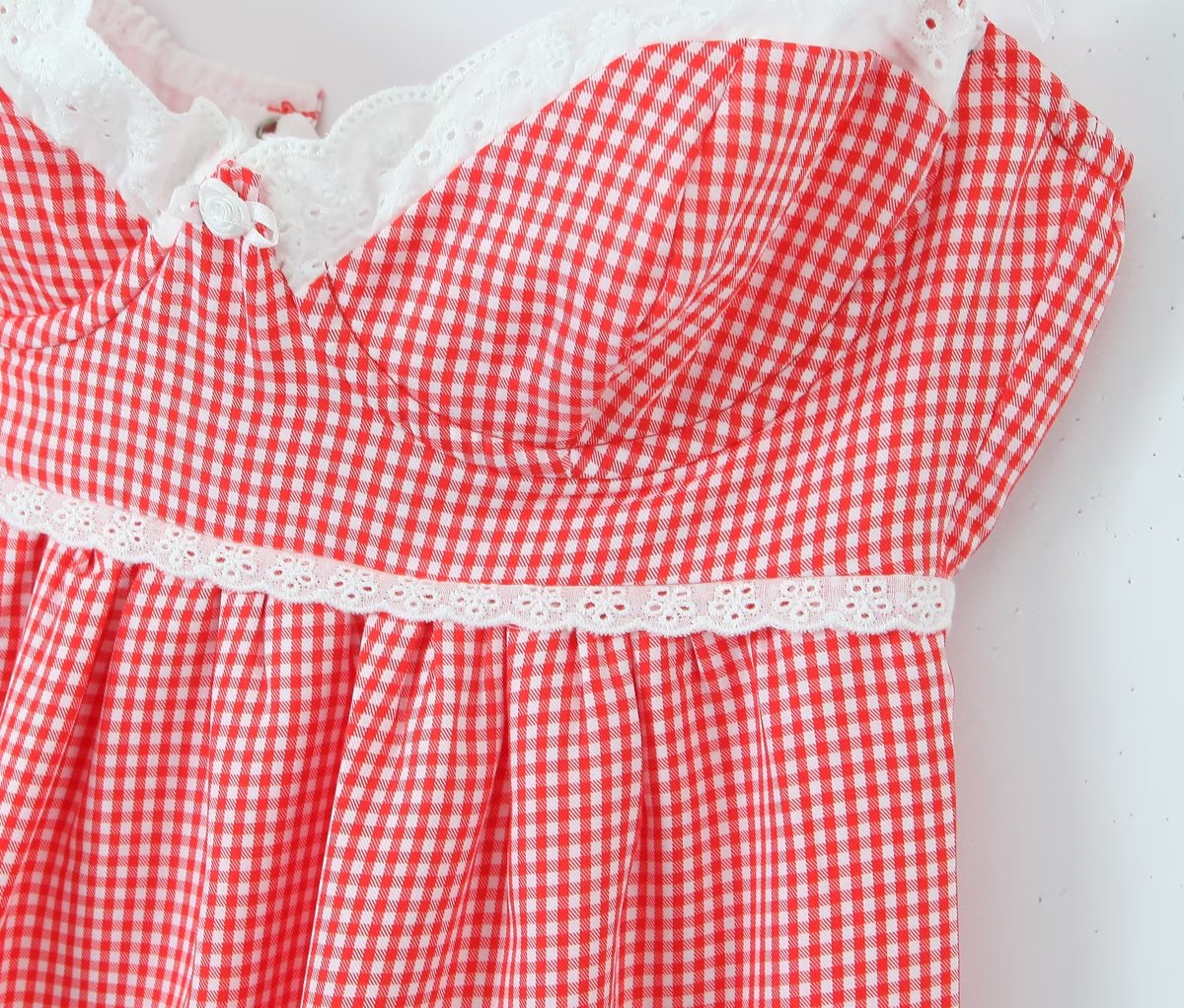 Gingham Strap Bustier Baby Doll Mini Dress