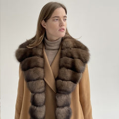 Cashmere Wool Coat Real Fur X-Long Coat