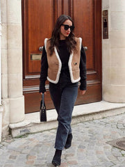 Brown Short Fur Vest