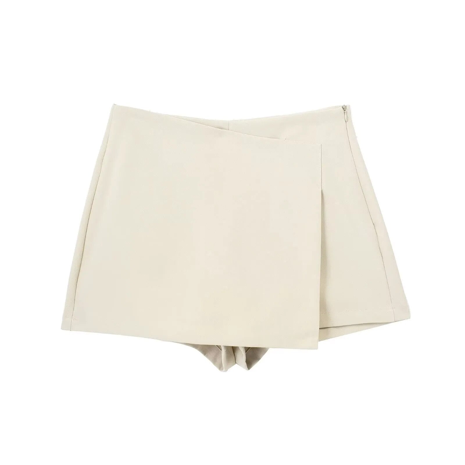 Solid High Waist Skort