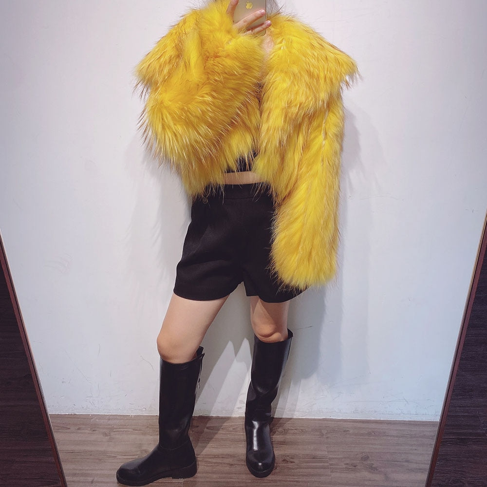 Knitted Real Fur Short Coats