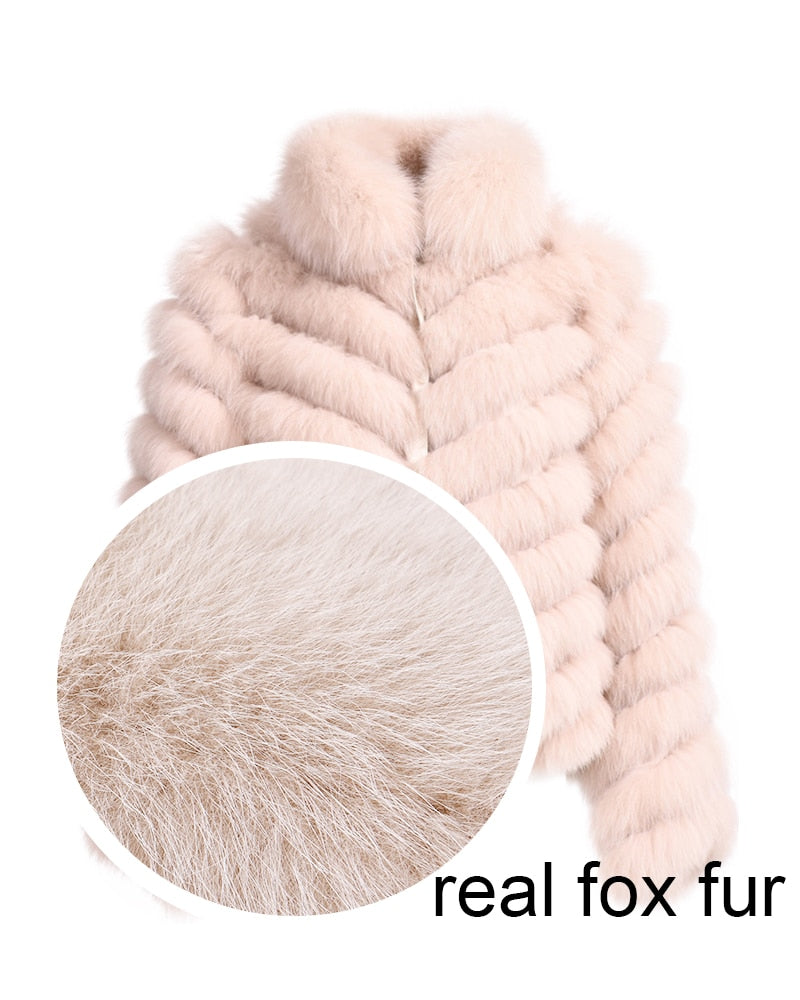 Reversible Knitted Real Fur Coats Silk Liner