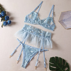 Floral Mesh Tulle Lingerie Set