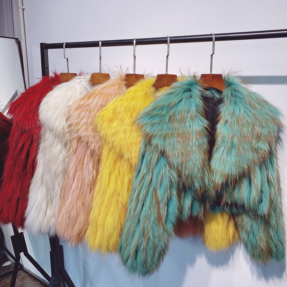 Knitted Real Fur Short Coats