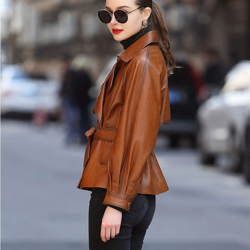 Genuine Leather Short Trench Coats