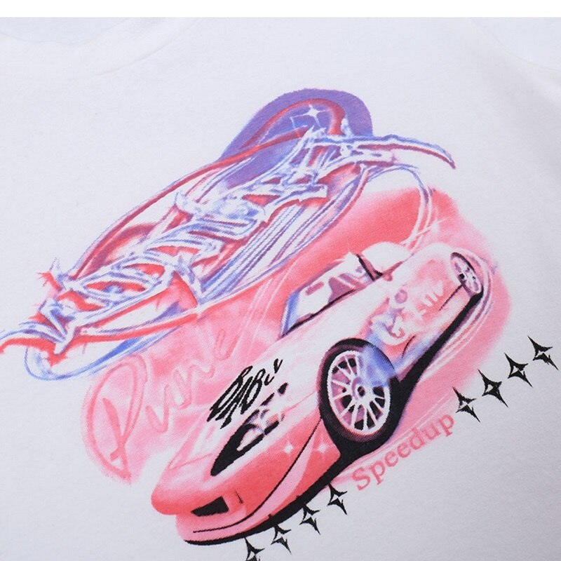 Pink Graphic Car Baby Tee