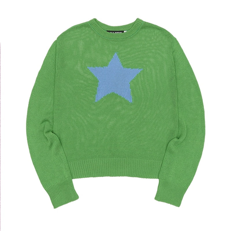 Knit Mesh Star Logo Sweater