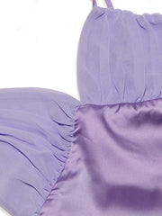 Purple Satin Back Bow Tie-Up Mini Dress