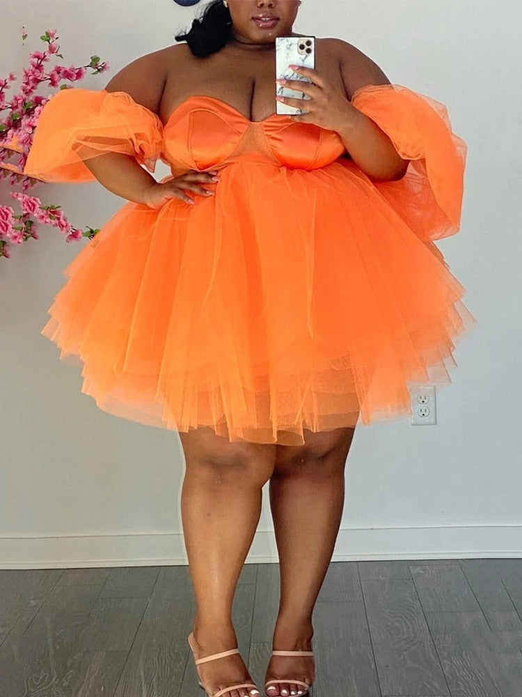 Strapless Hollow Chiffon Mini Dresses Plus Size